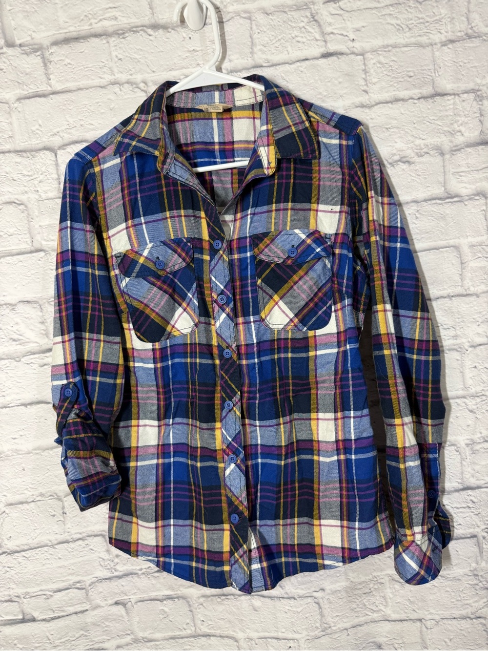 Duluth Trading Co Plaid Button-Down Shirt, Small